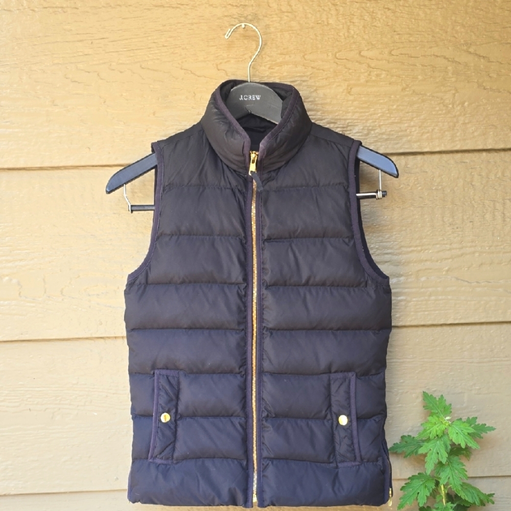J.crew black puffer vest XXS